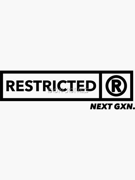 "Restricted - R" Sticker by NEXT-GXN | Redbubble Restricted Logo, R Sticker, Against The Grain, Bad Girl, Things To Buy, The North Face Logo, Retail Logos, Coming Soon, Grain