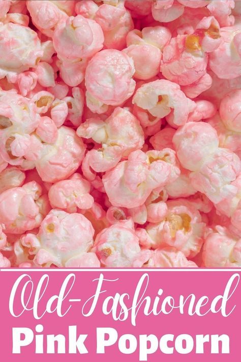 Add a burst of fun to your celebration with bright and colorful pink popcorn! It's quick to prepare in 20 minutes, and you can change the color to match any theme. Kids and adults alike love its sweet taste and nostalgic feel. This easy pink popcorn recipe features fresh, crunchy popcorn coated in a sweet vanilla glaze that includes a few drops of food coloring.  It's an ideal choice for a vibrant spring treat or an Easter snack. Colored Popcorn Recipe, Pink Popcorn Recipe, Candy Popcorn Recipe, Popcorn Recipes Sweet, Easter Snack, Popcorn Recipes Easy, Holiday Candy Recipes, How To Make Pink, Colored Popcorn