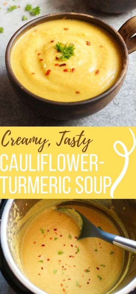 Vegan Instant Pot Cauliflower Soup packed with healing ingredients such as turmeric, cauliflower and cashews. Itt is so creamy, healthy and full of flavor | Vegan Soup | Instant pot Soup Recipe | Turmeric Recipes | #instantpotsoup #turmeric| https://pipingpotcurry.com/cauliflower-soup-instant-pot/ Instapot Cauliflower Soup Recipes, Aip Cauliflower Soup, Cauliflower Cashew Soup, Turmeric Cauliflower Soup, Vegan Cauliflower Soup Recipes, Antiinflammatory Soup Instant Pot, Aruveyda Recipes, Vegan Instant Pot Soup, Vegan Soup Instant Pot