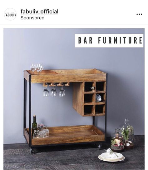 Pallet Wood Bar, Wood Bar Cart, Alcohol Bar, Wall Mounted Bar, Home Bar Rooms, Portable Bar, Furniture Details Design, Apartment Living Room Design, Home Decor Colors