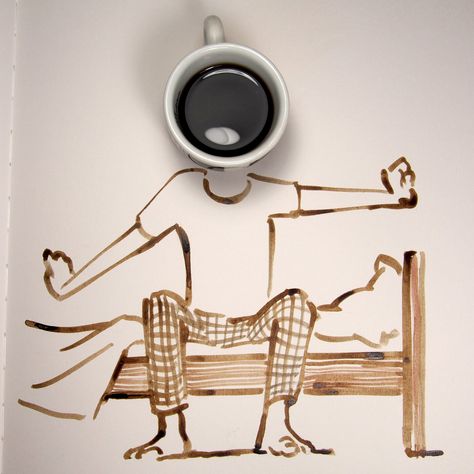 Christoph Niemann, Coffee Artwork, Quirky Illustration, Coffee Wallpaper, Coffee Painting, Coffee Pictures, Coffee Poster, Coffee Photography, Coffee Design