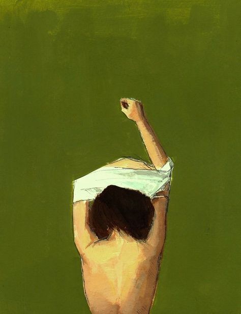 Going Bare: Undressed and Unashamed by Rebekah Hope (Image - "Undress" by Clare Elsaesser, Etsy) Figurative Kunst, Arte Indie, Arte Inspo, Green Art, Pics Art, Giclee Art, Giclee Art Print, Art Paint, Figurative Art