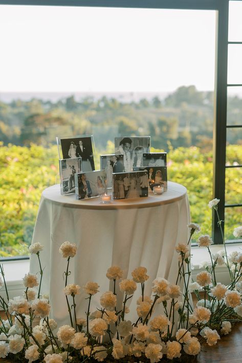 Small Memorial Table Wedding, Different Tables At Wedding Reception, In Memory Of Table Wedding, The Love That Made Us Wedding, Simple Wedding Decor Diy Reception Ideas, Wedding Events Ideas Decor, Memory Table Flowers Wedding, Small Table Wedding Decor, Wedding Ideas In Memory Of