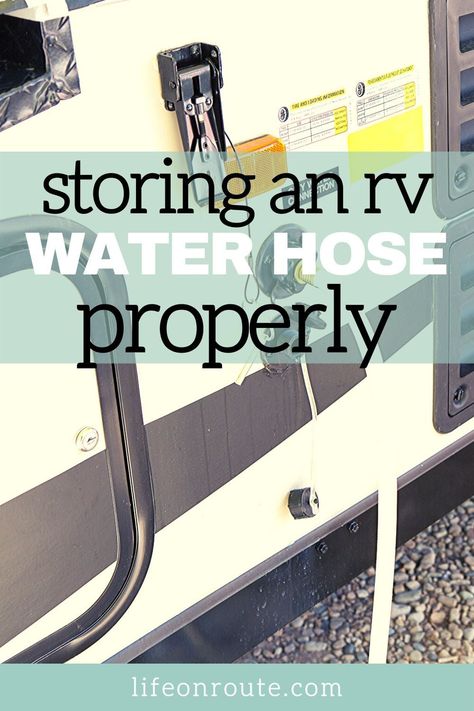 Rv Water Hose Storage Ideas, Rv Water Storage Ideas, Rv Grey Water System Diy, Rv Water Filter System, Rv Camping Trips, Sanitize Rv Fresh Water Tank, Rv Destination, Rv Water, Hose Storage