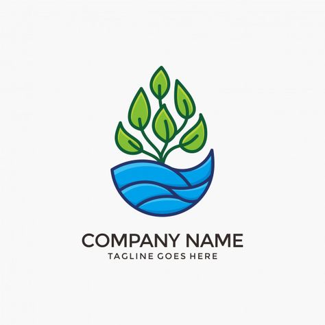 More than a million free vectors, PSD, photos and free icons. Exclusive freebies and all graphic resources that you need for your projects Hydroponic Logo Design, Plant Logo Design, Landscape Company Logos, Environmental Logo Design, Water Logo Design, Environment Logo, Plant Logo, Hand Drawn Logo Design, Tree Logo Design