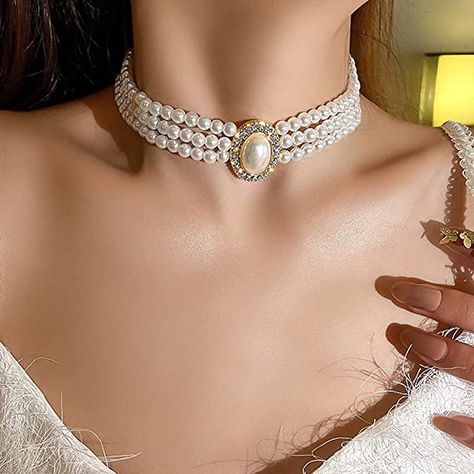 Necklaces Prom, Boho Choker Necklace, Unique Wedding Jewelry, Women Choker Necklace, Wedding Jewelry For Bride, Vintage Wedding Jewelry, Velvet Choker Necklaces, Pearl Bridal Jewelry, Gold Necklace Simple