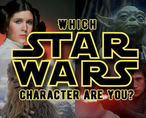 Start Star Wars quiz which character are you – What Star Wars character do you look like? This personality test will reveal what type of personality you have and match The Star Wars character. This Star Wars quiz is similar to a quiz I previously created to sort you into a Hogwarts house in Haryy Potter. Just as I did in the Harry Potter quiz, I determined the personality of each Star Wars character by asking the opinions of self-avowed Star Wars fanatics. The quiz features 16 major cha... What Star Wars Character Am I Quiz, Which Star Wars Character Are You, Star Wars Quizzes, Star Wars Quiz, Type Of Personality, Character Test, Free Quizzes, Movie Quizzes, Which Character Are You