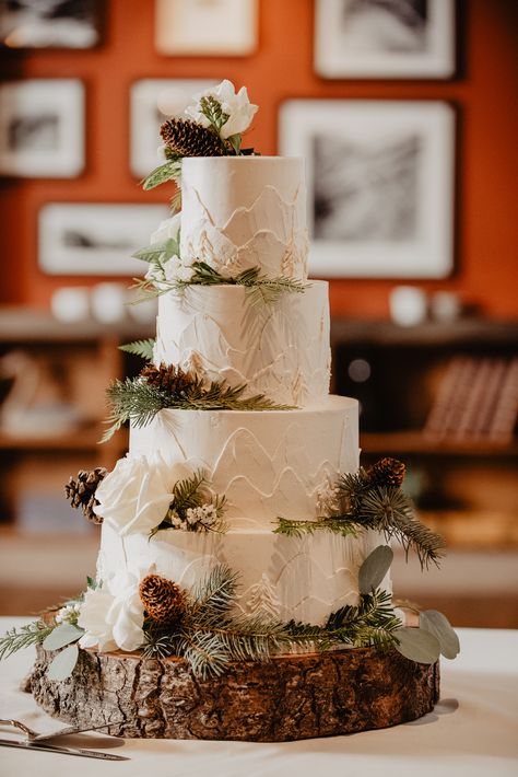 Wedding Cake Mountain, Rossland Bc, Cake Mountain, Mountain Wedding Cake, Apre Ski, Minimalist Cake, Ski Wedding, Christmas Wedding Cakes, Winter Wedding Table