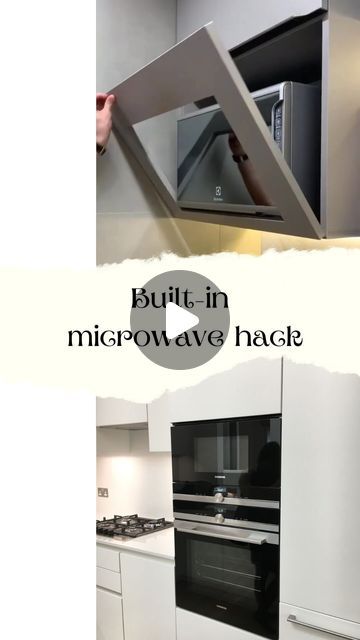 Ar. Aashi Jain on Instagram: "Why spend money on a built-in microwave when you can easily achieve the same look with your current one using this simple hack? ✨🔧 
Save this tip and follow me for more interior design hacks! 🏡💡

[built in microwave, microwave hack, clean look, explore, interior hack]

#interiordesign #interiorreels #microwave #kitchen #interiordesign #designers #trendingreels #explore #kitchenhacks #thetimelessinteriors" Where To Put Microwave In Kitchen, Kitchen Microwave Placement, Interior Design Hacks, Microwave Hacks, Microwave Kitchen, Design Hacks, House Facades, Kitchen Interiors, Microwave In Kitchen