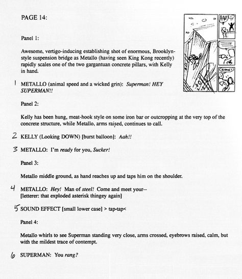 Article on Graphic Novel Manuscript  ScottMcCloudscript-web How To Write A Script For Comic, Comic Book Script Template, Comic Script Writing, How To Write A Comic Book Script, How To Write A Webtoon Script, Graphic Novel Writing, How To Write A Manga Script, Writing A Comic Book, Writing A Graphic Novel