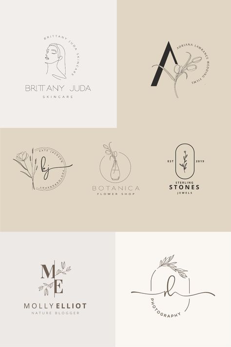 Logo Design For Nail Salon, Hand Drawn Logo Branding, Beauty Company Names Ideas, Esthetician Business Logo Ideas, Boho Salon Names Ideas, Boho Logo Ideas, Beauty Brand Names Ideas, Nail Name Logo, Hand Drawn Logos