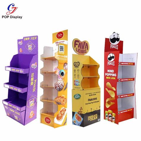 Cardboard display for supermarket food promotion Floor Display Stand, Product Display Shelf Design, Pop Stand Design, Rack Display Design, Product Display Stand Design, Food Display Design, Supermarket Display Ideas, Shelf Design For Shop, Pop Display Design