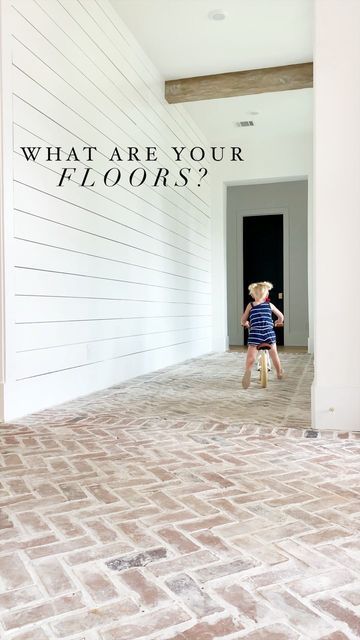 Brick Herringbone Floor, Brick Tile Floor, Herringbone Brick Floor, Lime Wash Brick, Brick Bathroom, Brick Floors, Brick Porch, Mudroom Flooring, Brick Floor