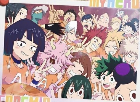 My Hero Academia Friends, My Hero Academia Classe 1 A, My Hero Academia Class A, Mha All Characters Together, Mha Class 1 A Fanart, Mha Polaroid, Mha Class 1 B, Mha Group Photo, Class 1 A My Hero Academia