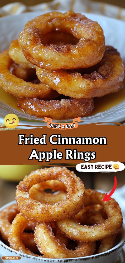 Fried Cinnamon Apple Rings Baked Fried Apples, Healthy Fried Apples Cinnamon, Fried Apple Rings With Pancake Batter, Easy Fried Dessert Recipes, Fried Apple Rings Easy, Air Fried Cinnamon Apples, Apples Going Bad Recipes, Air Fry Apple Slices, Fried Cinnamon Apple Rings