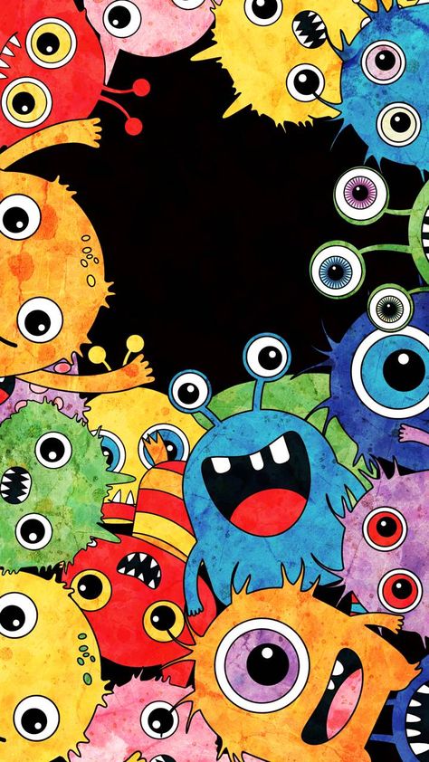 Fun Cool Scary Monster wallpaper by Koteto - 6c - Free on ZEDGE™ Monster Mash Wallpaper, Cute Monsters Wallpaper, Doodle Art Wallpaper Iphone, Aesthetic Doodle Wallpaper, Doodles Aesthetic Wallpaper, Iphone Wallpaper Doodle, Doodle Wallpaper Iphone, Cute Monster Wallpaper, Monster Inc Wallpaper