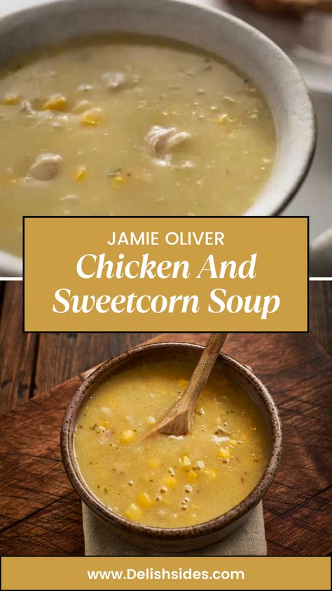 Jamie Oliver Chicken And Sweetcorn Soup Chicken And Sweetcorn Soup Recipe, Chicken Sweetcorn Soup, Jamie Oliver Soup Recipes, Chicken And Corn Soup Recipes, Jamie Oliver Soup, Sweetcorn Soup Recipes, Sweetcorn Soup, Jamie Oliver Chicken, Chicken And Sweetcorn Soup