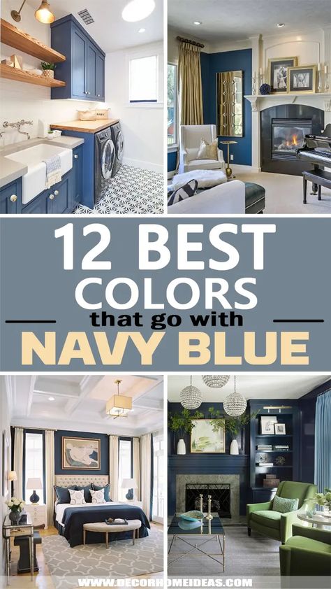 Blue Accent Wall Living Room, Blue Living Room Color Scheme, Blue Accents Living Room, Blue And Cream Living Room, Blue Living Room Color, Navy Blue Rooms, Blue Family Rooms, Navy Blue Furniture, Blue Furniture Living Room