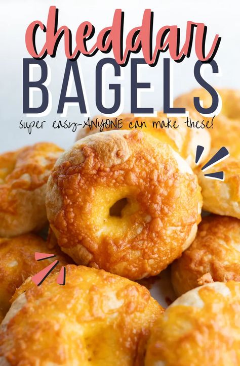 These homemade bagels are my cheesiest yet! With cheddar cheese in the dough and melted on top, you chedda believe you’re going to love it. | how to make cheddar bagels | cheddar bagels recipe homemade | homemade cheddar bagels | cheddar bagel ideas | cheddar bagel recipes | homemade bagels cheddar | homemade bagel recipes easy | homemade bagel ideas | best homemade bagel recipe | best homemade bagels easy | bagel breakfast ideas | best bagel recipe breakfast | homemade bagel flavors Cheese Bagels Recipe Homemade, Plain Bagels Recipe Homemade, Cooking With Karli Bagels, Best Bagel Recipe Homemade, Sourdough Beagles, Easy Bagel Breakfast Ideas, Homemade Bagels Easy, Best Bagel Recipe, Asiago Bagel Recipe