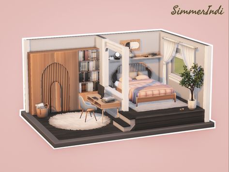 Pink Cozy Bedroom, Sims 3 Rooms, Bedroom The Sims 4, Sims 4 Houses Layout, Sims 4 Beds, Platform Bedroom, Parents Bedroom, Moore House, Sims 4 Bedroom