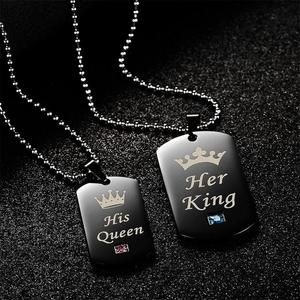 Her King His Queen, Couple Pendant, Her King, His Queen, Wedding Earring, Crown Necklace, Dress Unique, Necklace For Girlfriend, Couple Necklaces