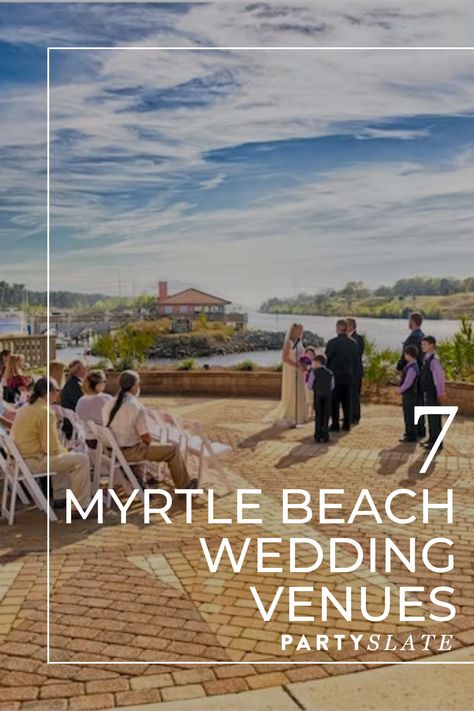 With oceanside resorts, fun attractions for all ages, and the 60-mile Grand Strand, Myrtle Beach is a stunning setting for a destination wedding. We're sharing 7 of our favorite Myrtle Beach wedding venues to add to your list on PartySlate.com. Beach Wedding Venues, Myrtle Beach Wedding, Romantic Wedding Venue, Wedding Venues Indoor, Marriott Resorts, Honeymoon Spots, Dream Wedding Venues, Myrtle Beach South Carolina, Wedding Venues Beach