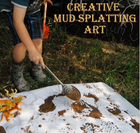 Get messy!! Mud Painting: Its 'Process' Art from @Adventures at home With Mum. Mud Painting, Mud Paint, Mud Pies, Forest School Activities, Nature School, Natural Playground, Mud Kitchen, Messy Play, Forest School