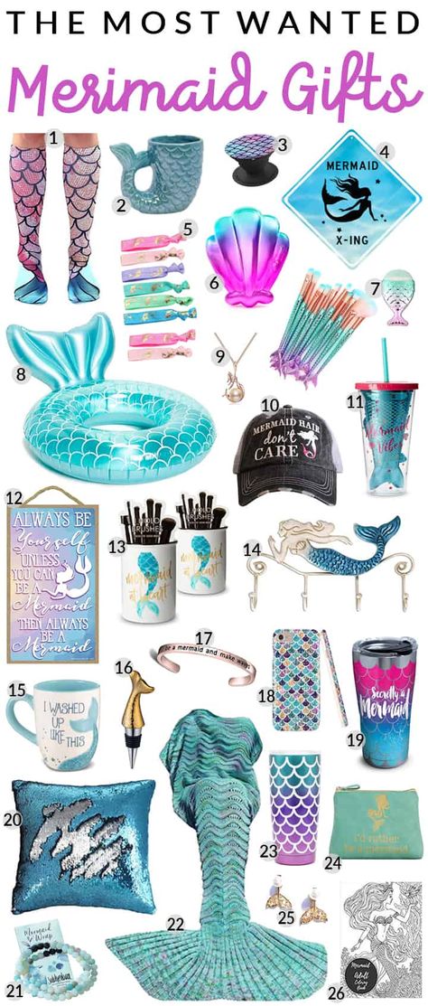 20+ Mind Blowing Mermaid Gifts. Have a mermaid fan in your house. There are so many great mermaid gift ideas that you can use to make her smile. Here is the best mermaid gift guide out there. #mermaid #mermaidgifts #giftideas #giftguide Mermaid Gifts For Women, Mermaid Gift Ideas, Candy Sayings, Boyfriend Presents, Little Mermaid Gifts, Mermaid Things, Coupon Books, Mermaid Phone Case, Gifts Husband