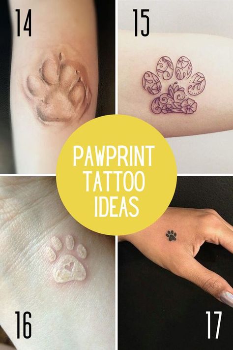 Express your love and appreciation for your pet with a touching pet-themed tattoo. Let your ink speak volumes. #PetLove #TattooAppreciation Pawprint Tattoo Cat, Cavalier Tattoo, Pawprint Tattoo Ideas, Finger Print Tattoo Ideas, Eat Tattoo Ideas, Dog Tattoo Ideas Memorial, Tattoo Ideas Memorial, Cat Paw Print Tattoo, Dog Pawprint Tattoo