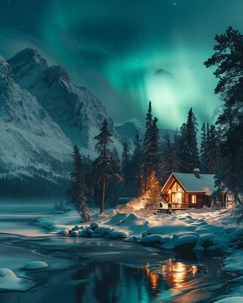 Northern Light, Cozy Cottage, Generative Art, Print Stickers, Photo Ideas, Northern Lights, Cabin, Christmas, Quick Saves