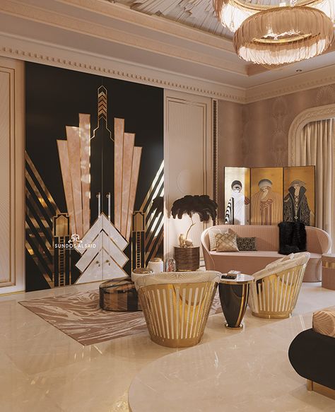 Artdeco Interiors, Salon Art Deco, Modern Art Deco Interior, Interior Art Deco, Arte Art Deco, Art Deco Style Interior, Art Deco Room, Art Deco Living, Art Deco Ideas