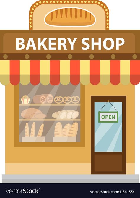 Bakery shop Baking store building icon Bread Vector Image Showcase Store, Bread Vector, Baking Store, Store Building, Bakery Store, Shop Facade, Bread Shop, How To Store Bread, Building Icon