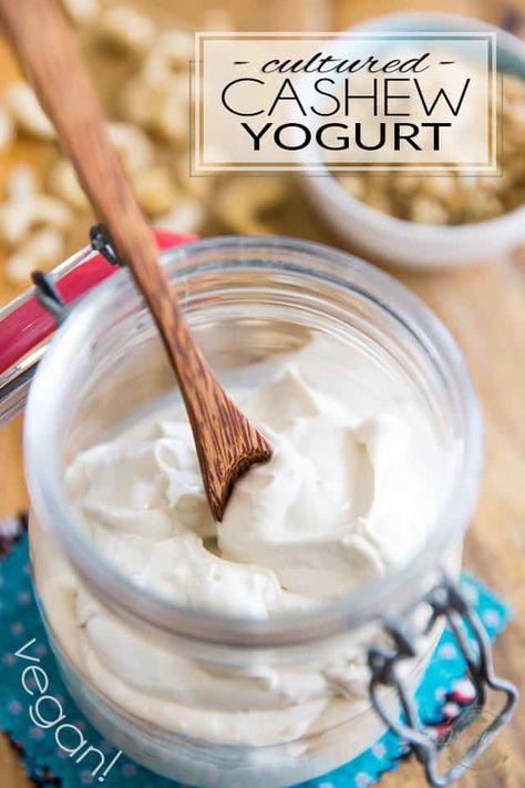 Easy Homemade Cultured Cashew Yogurt • The Healthy Foodie Vegan Yogurt Recipe, Paleo Pesto, Cashew Yogurt, Burn Workout, Making Yogurt, Vegan Yogurt, Yogurt Recipes, Healthy Foodie, Fresh Mozzarella