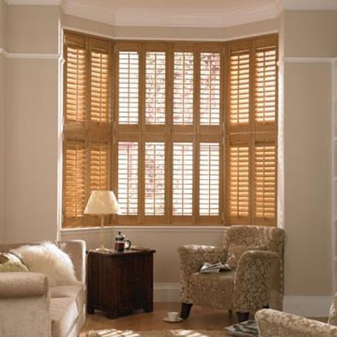 Oak Shutters, Wooden Shutter Blinds, Brown Shutters, Bedroom Palette, Modern Shutters, Shutters Living Room, Oak Mantel, Shutter Blinds, Wooden Shutters