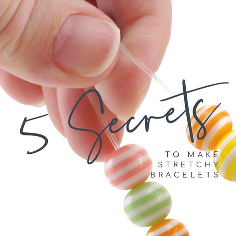 Secrets to Making Stretch Cord Bracelets Beaded Stretchy Bracelet Ideas, Stretch Bracelets Diy, Cord Bracelet Diy, Stretch Beaded Bracelets Diy, Making Bracelets With Beads, Kids Camp, Stretchy Beaded Bracelet, Diy Beaded Bracelets, Diy Bracelets Tutorials