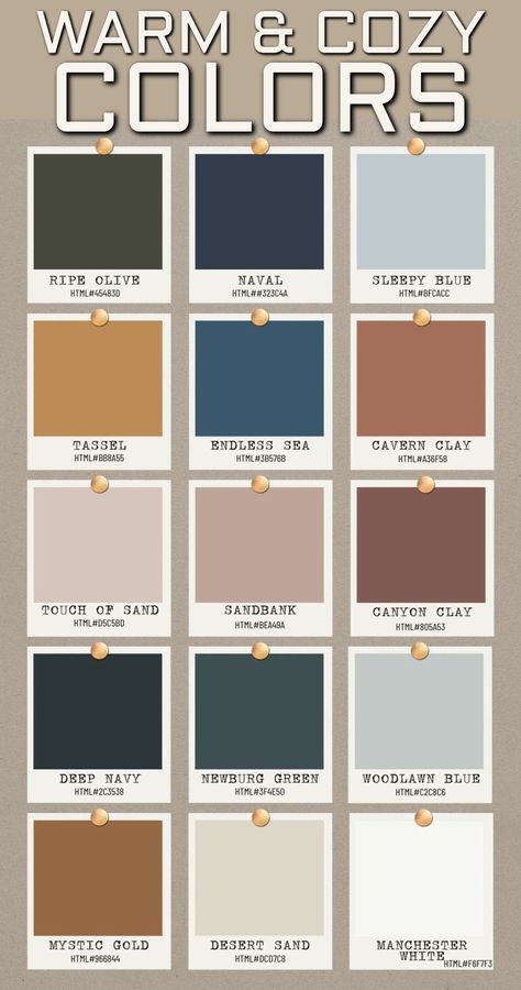 Paint Colors For Rustic Living Room, Room Color Ideas For Small Rooms, Light Color For Living Room Walls, Neutral Room Paint Colors, Natural Room Colors, Cozy Home Palette, Cozy Color Schemes For The Home, Farmhouse Living Room Wall Color Ideas, Airbnb Color Palette