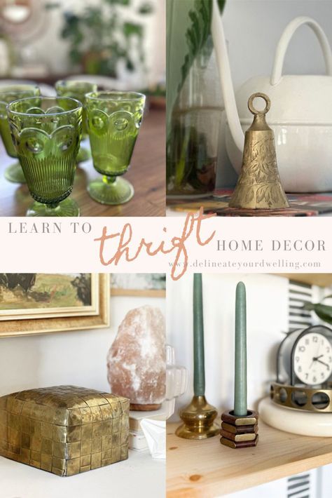 Thrifting Aesthetic Home Decor, Upscale Thrift Store Ideas, Thrift And Style Home Decor, Thrift Store Gifts Upcycling, Thrift Kitchen Decor, Thrift Store Home Decor Ideas, Vintage Thrifted Home Decor, Best Things To Thrift, Modern Thrift Decor