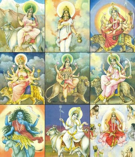 Kushmanda Devi Painting, Navratri Devi Images, Maa Image, Durga Ji, Festival Dates, Hindu Rituals, Durga Painting, Kerala Mural Painting, Durga Images