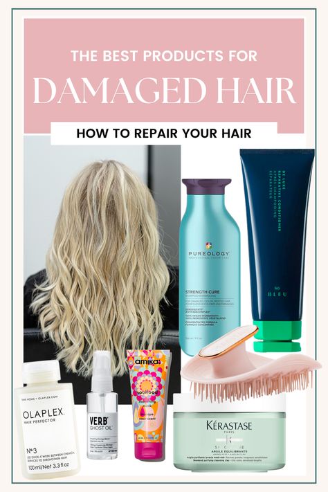 My guide how to repair your damaged and dry hair. Hair Styles For Damaged Hair, Hair Products For Damaged Hair, Hair Repair Diy, Products For Damaged Hair, Chemically Damaged Hair, The Best Hair Products, Soft Shiny Hair, Stop Hair Breakage, Restore Damaged Hair