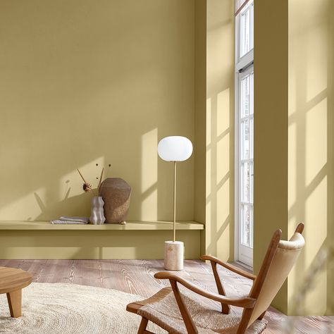 Yellow Painted Rooms, Colour Of The Year 2023, Yellow Walls Living Room, Wild Wonder, Wall Painting Living Room, Living Room Wall Color, Paint Trends, Yellow Living Room, Living Room Trends