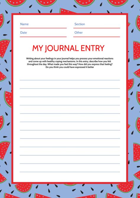 Double Entry Journal, Google Doc Templates, Venn Diagram Template, Journal Templates, Journal Entry, Docs Templates, Diary Entry, Fall Coloring Pages, Writing About Yourself