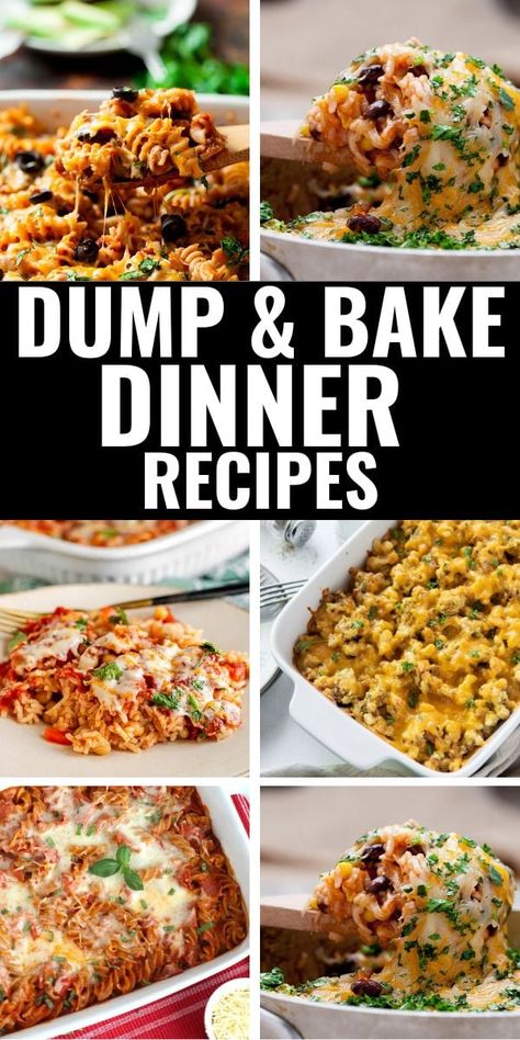 One Pan Bake Dinners, Dinner Recipes For Family Casserole Meal Ideas, Healthy One Bake Meals, Oven Meal Recipes, Oven Baked Meals Simple, Easy Prepped Dinners, Dump And Cook Recipes, One Bake Dish Dinners, Easy Prep Casseroles