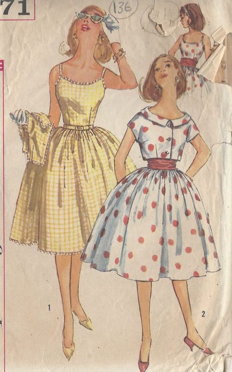 1950s-Vintage-Sewing-Pattern-B33-DRESS-JACKET-CUMMERBUND-136-251147623868 Vintage Clothes Patterns, 1950s Sewing Patterns, Vintage Vogue Sewing Patterns, Patron Vintage, Vogue Vintage, Vintage Dress Patterns, Retro Mode, Couture Vintage, Dress Jacket