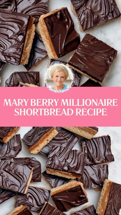 Mary Berry Millionaire Shortbread Recipe British Millionaire Shortbread, Mary Berry Millionaire Shortbread Recipe, Christmas Millionaire Shortbread, Best Millionaire Shortbread Recipe, Millionaires Shortbread Recipe, Millionare Shortbread, Great British Bake Off Recipes, Mary Berry Recipes Baking, Mary Berry Recipes