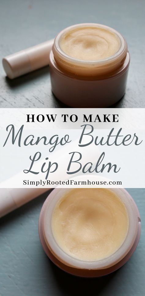 Mango butter lip balm will leave your lips feeling silky smooth, naturally! This simple recipe is quick and easy to make. #homemadeskincare #mangobutterlipbalm #mangobutter #homemadelipbalm #homemadechapstick #chapstick #lipbalm #naturalskincare #naturallipbalm Mango Butter Lip Balm, Chapstick Recipe, Spa Treats, Lip Balm Diy, Beeswax Recipes, Diy Lotions, Homemade Lip Balm Recipe, Diy Lip Balm Recipes, Diy Bucket