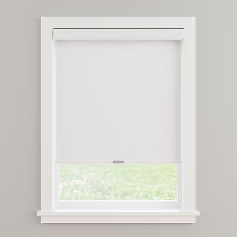 allen + roth 34-in x 72-in White Room Darkening Cordless Roller Shade in the Window Shades department at Lowes.com Window Shades Ideas, Shades In Living Room, Shades For Sliding Glass Doors, Roller Shades Kitchen, Black Roller Shades, Shades With Curtains, Roller Shades Living Room, White Roller Shades, Roller Shades Diy