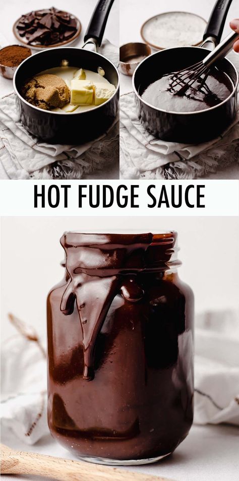 You only need five major ingredients and less than 10 minutes to make your own rich and thick hot fudge sauce at home. Use as an ice cream topping, on top of your favorite baked goods, or to make chocolate milk or hot chocolate! This homemade hot fudge sauce recipe is sure to be a family favorite. | hot fudge sauce recipe cocoa | hot fudge sauce recipe easy | homemade hot fudge sauce cocoa | how to make hot fudge sauce easy | how to make hot fudge sauce homemade Homemade Hot Fudge Sauce, Fudge Sauce Recipe, Fudge Topping, Chocolate Fudge Topping, Homemade Chocolate Fudge, Homemade Hot Fudge, Chocolate Fudge Sauce, Autumn Baking, Fudge Ingredients