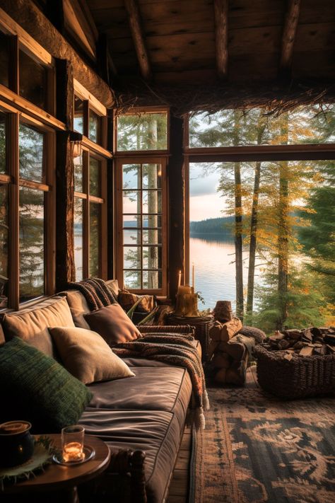 Turn your small log cabin into a cozy haven with our blog post! Packed with creative tips and ideas, learn how to maximize space, choose rustic decor, and create a warm, inviting atmosphere. #LogCabinLiving #CozyHomeIdeas #RusticCharm Rustic Style Bedroom, Cabin Homes Interior, Rustic Living Room Design, Log Cabin Living, Cozy Log Cabin, Cabin Living Room, Log Cabin Interior, Cabin Aesthetic, Log Cabin Ideas