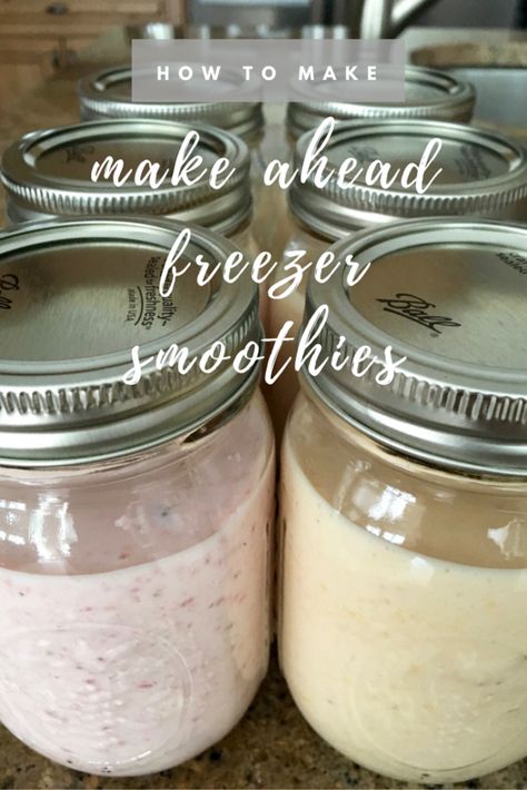 How-to-make-freezer-smoothies Premade Smoothies Frozen, Freezing Yogurt For Smoothies, Make Ahead Smoothies Mason Jars, How To Freeze Smoothies For Later, Can You Freeze Smoothies, Freezing Smoothies Make Ahead, Make Ahead Smoothie Recipes, Premade Smoothies For The Week, Freeze Smoothies Make Ahead