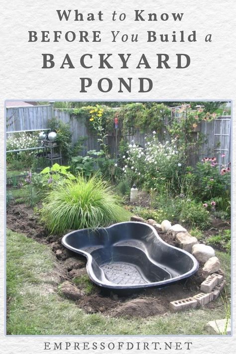 Pond On Sloped Yard, Preformed Ponds Ideas, Diy Ponds Backyard Simple Waterfall, Small Garden Ponds Ideas Natural Pools, Coi Pond Backyard Ideas, Above Ground Pond Diy, Cottage Garden Pond Ideas, Outdoor Ponds Diy, How To Make A Small Pond